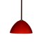 Besa Lighting Tessa Stem Pendant, Red Matte, Bronze Finish, 1x9W LED 1TT-420131-LED-BR - alternate 1